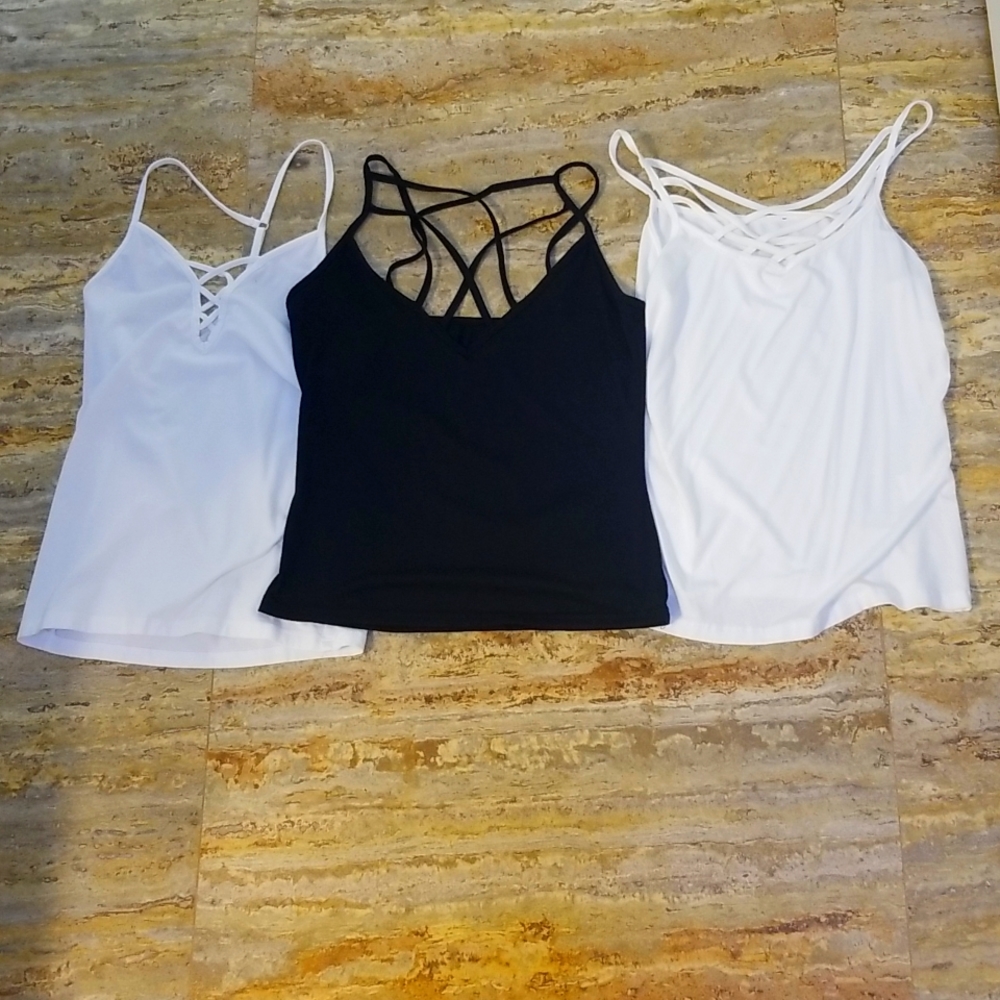 3 strappy front camisoles